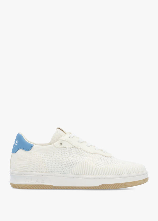 Clae Unisex Malone Knit White Cactus Blue Trainers