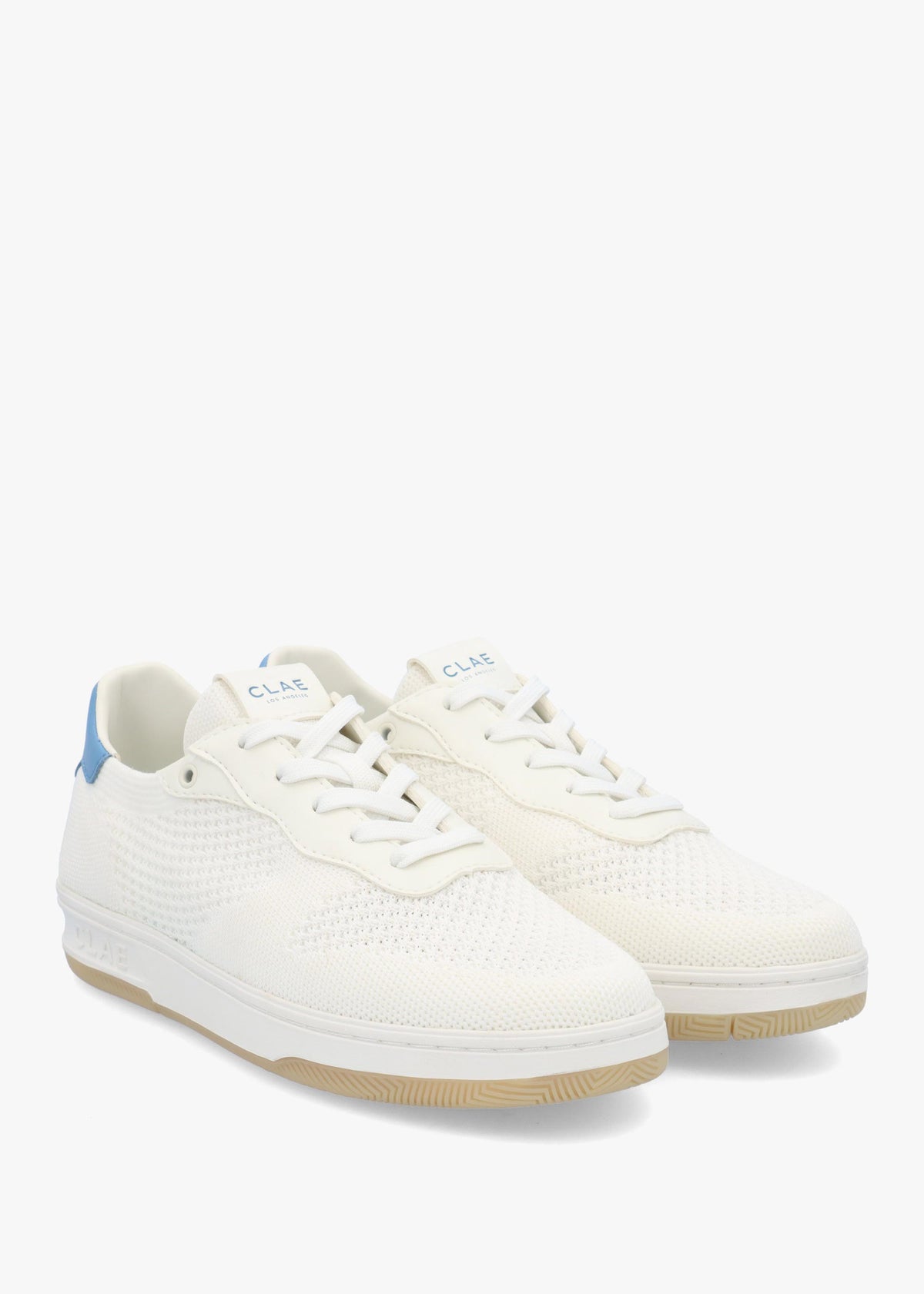 Clae Unisex Malone Knit White Cactus Blue Trainers