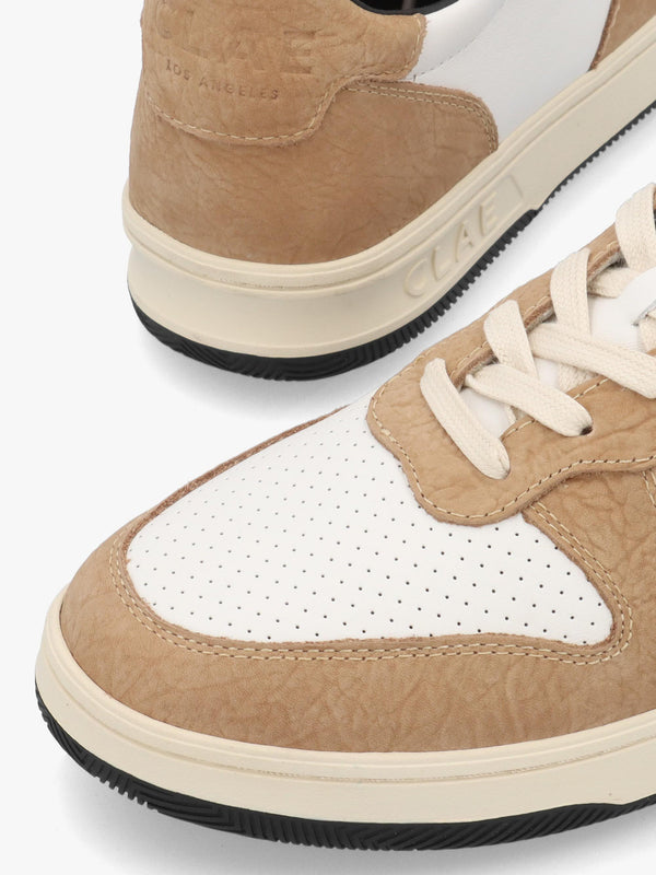 Clae Men's Malone White Starfish Leather Trainers