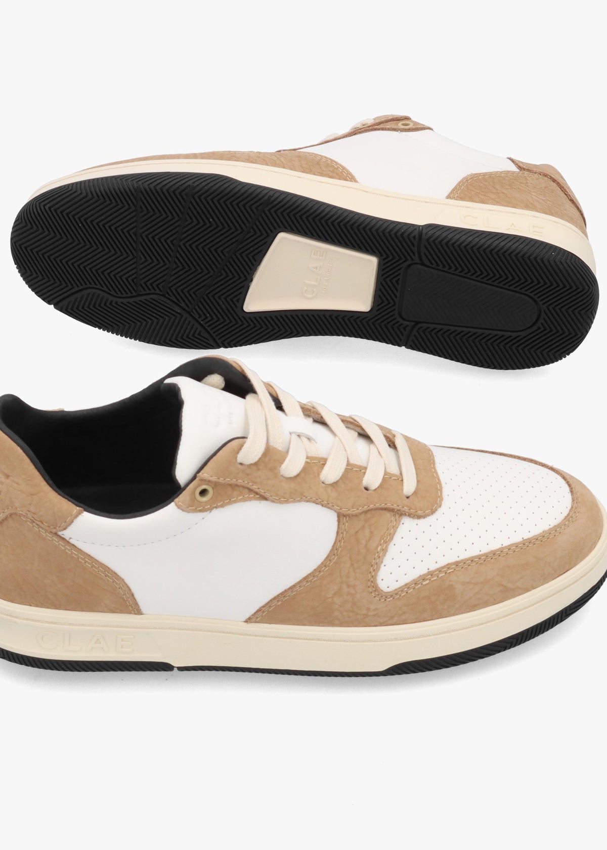Clae Men's Malone White Starfish Leather Trainers