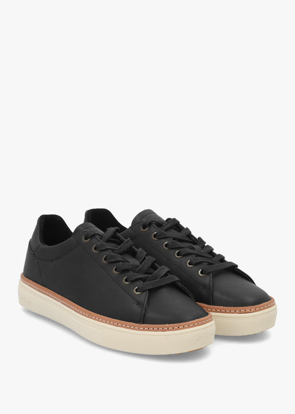 Men's Bradley Welt Black Leather Trainers