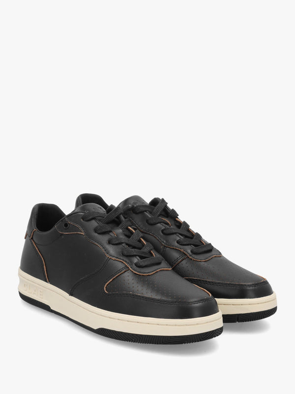 Clae Men's Malone Black Raw Edge Leather Trainers