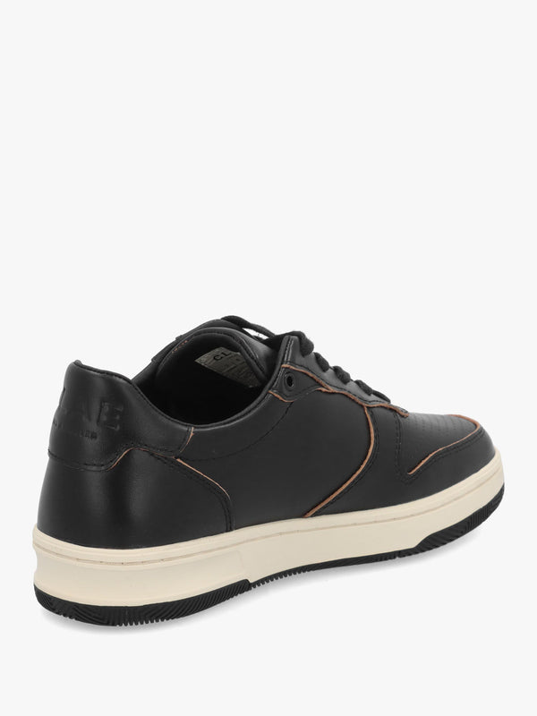 Clae Men's Malone Black Raw Edge Leather Trainers