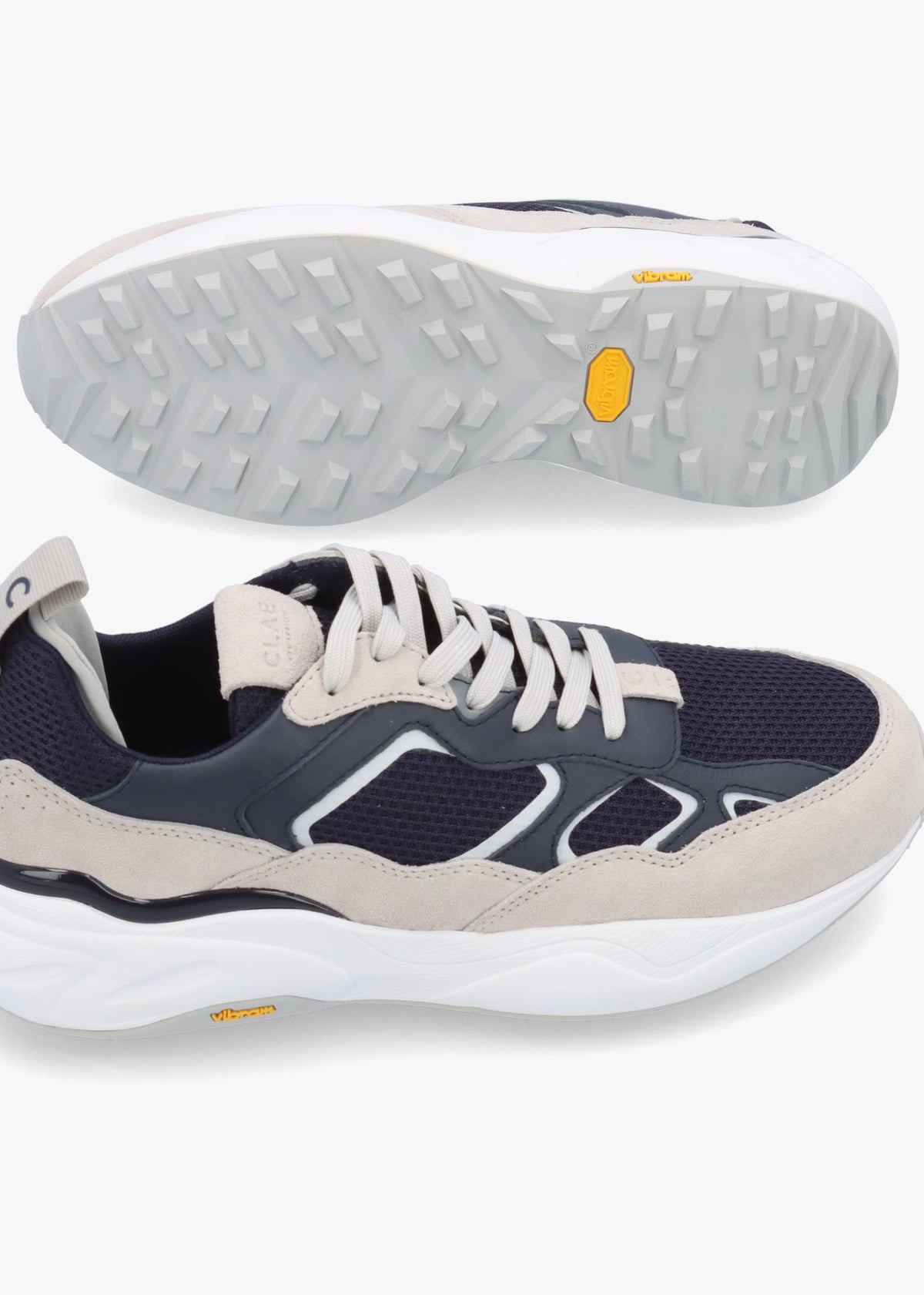 Clae Men's Salazar Navy Quilt Grey Trainers