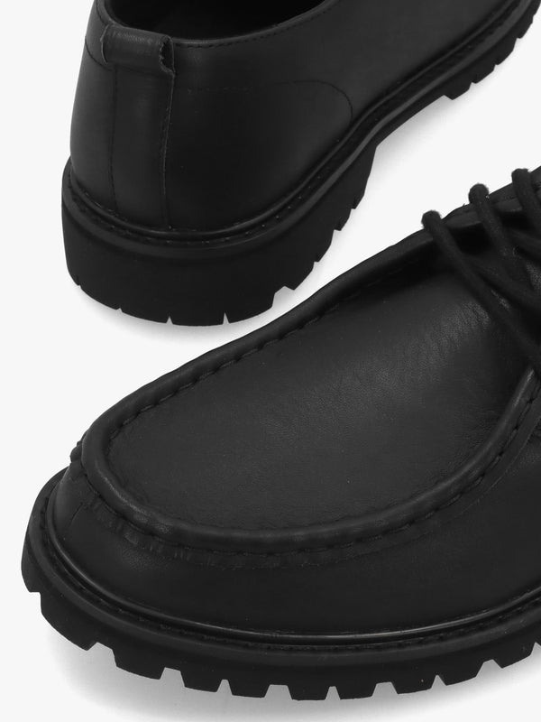 Clae Men's Morrison Antique Black Leather Lace Up Shoes