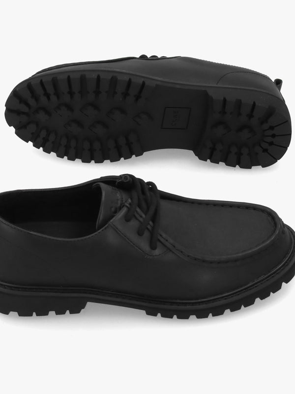 Clae Men's Morrison Antique Black Leather Lace Up Shoes