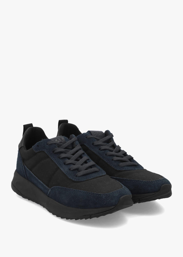 Men's Owens Navy Black Suede Trainers