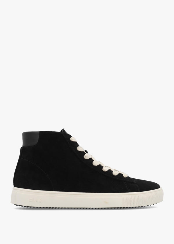 Clae Women's Black Suede High Top Trainers