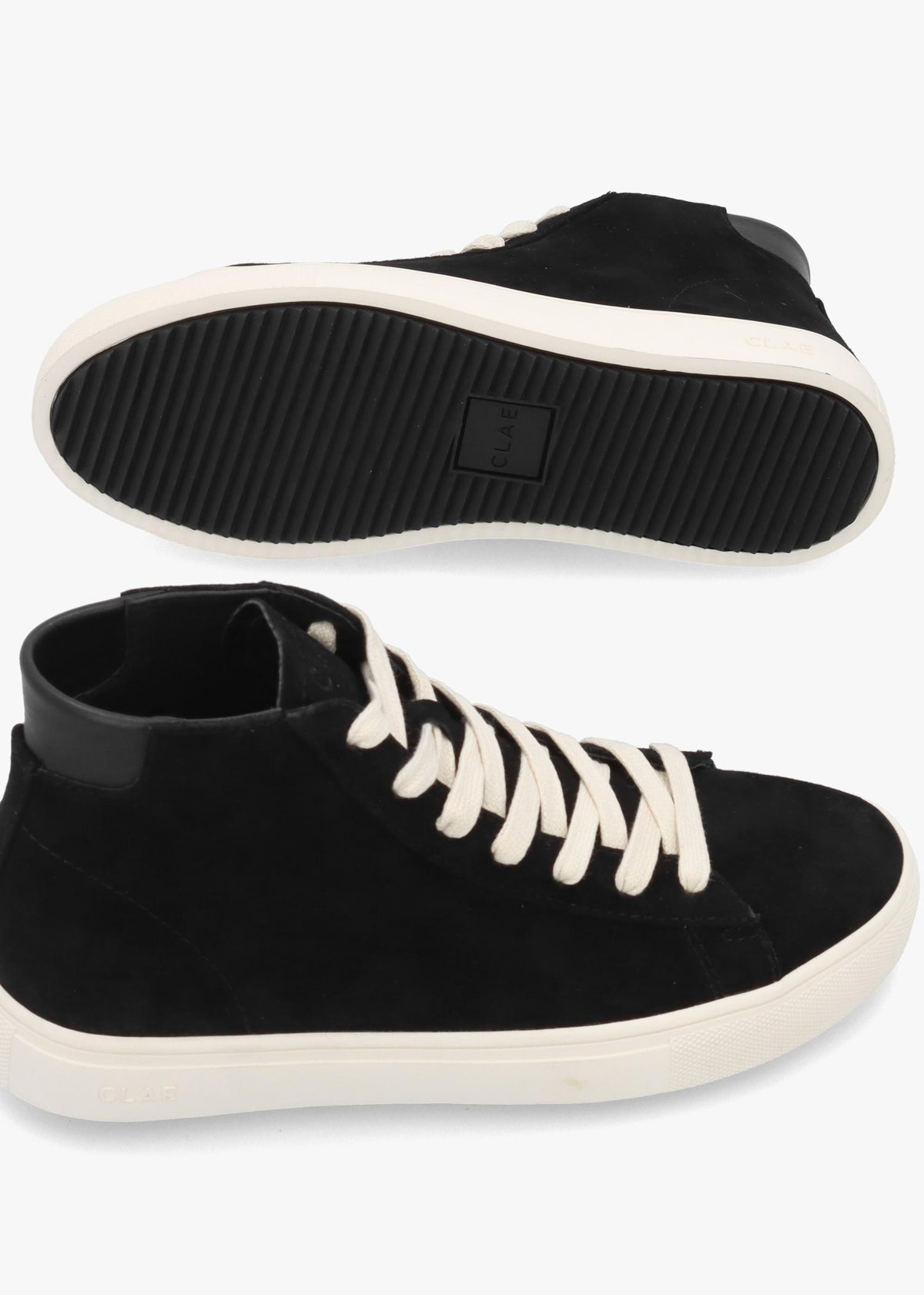 Clae Women's Black Suede High Top Trainers