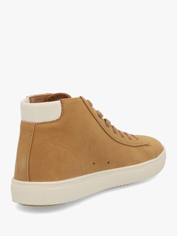 Clae Women's Tan Leather High Top Trainers