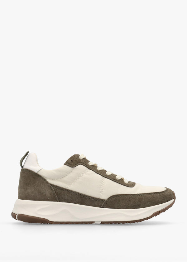Women's Owens Olive Off White Suede Trainers