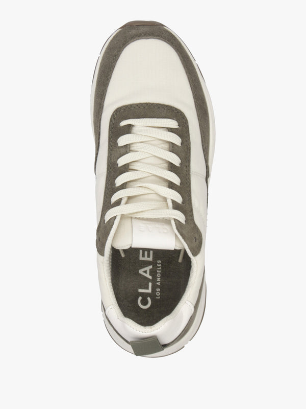 Women's Owens Olive Off White Suede Trainers