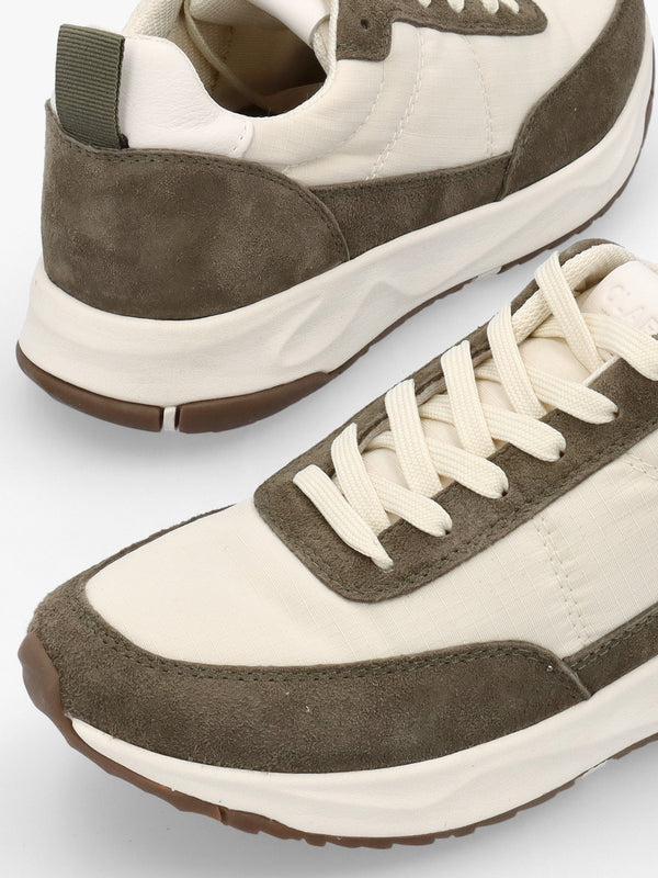 Women's Owens Olive Off White Suede Trainers