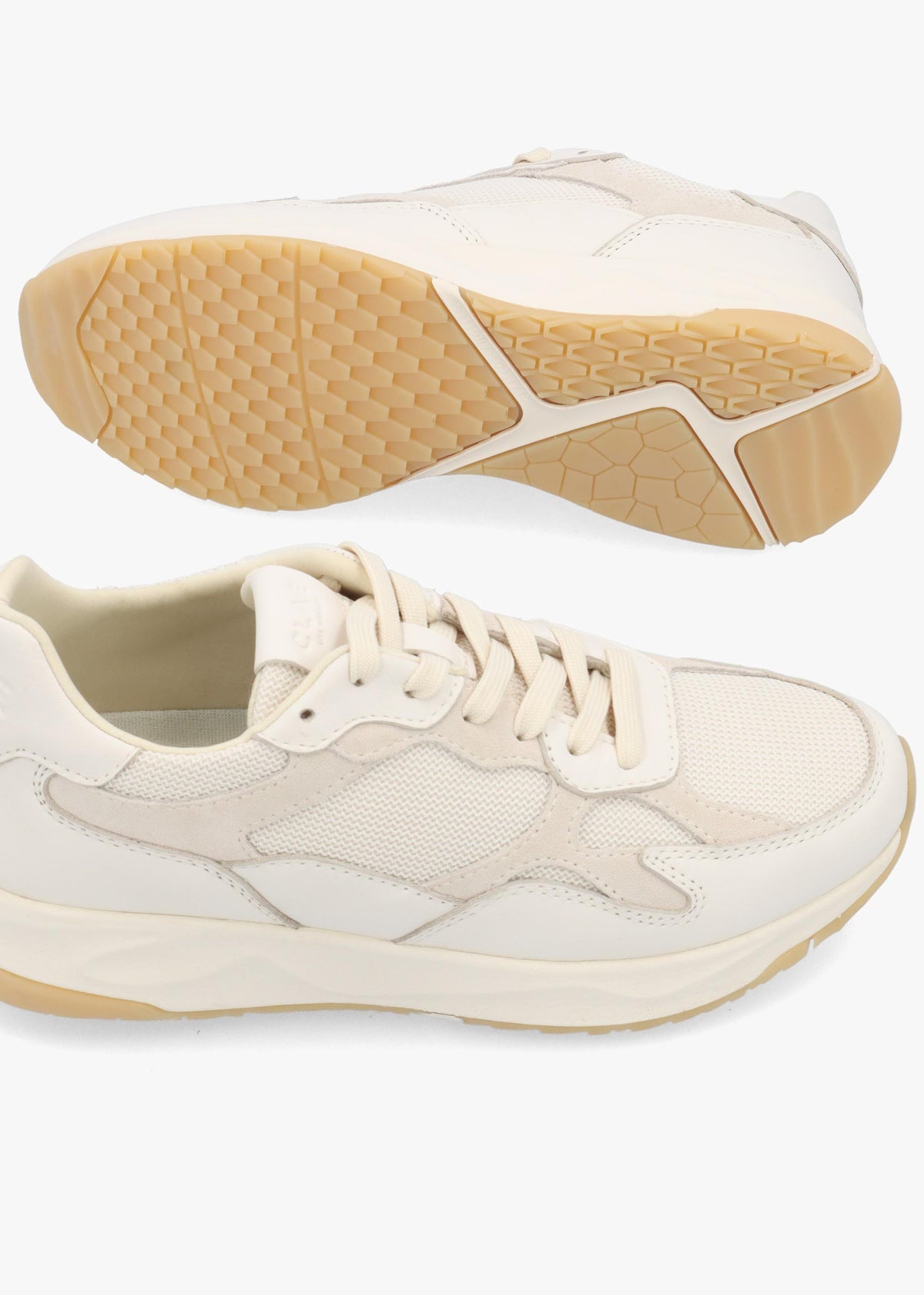 Clae Unisex Zuma Off White Light Natural Gum Leather Trainers
