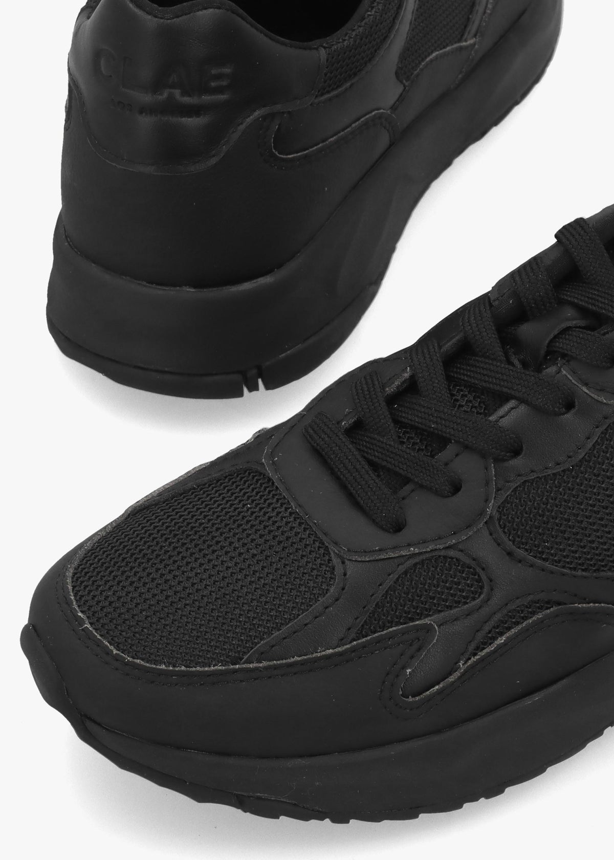 Clae Unisex Zuma Triple Black Leather Trainers