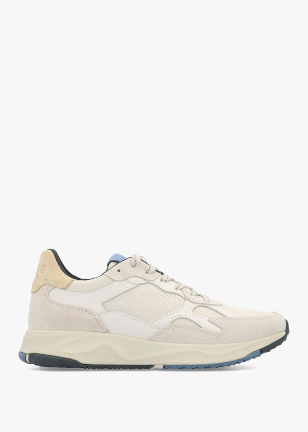 Clae Unisex Zuma Off White Pebble Blue Suede Trainers