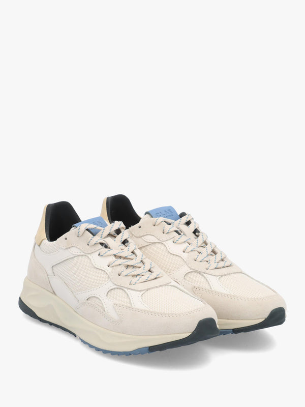 Clae Unisex Zuma Off White Pebble Blue Suede Trainers