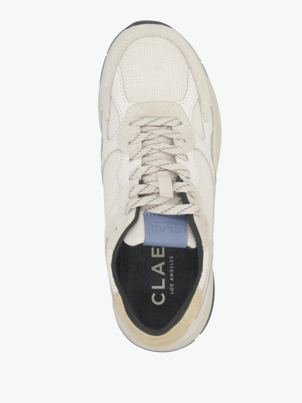 Clae Unisex Zuma Off White Pebble Blue Suede Trainers