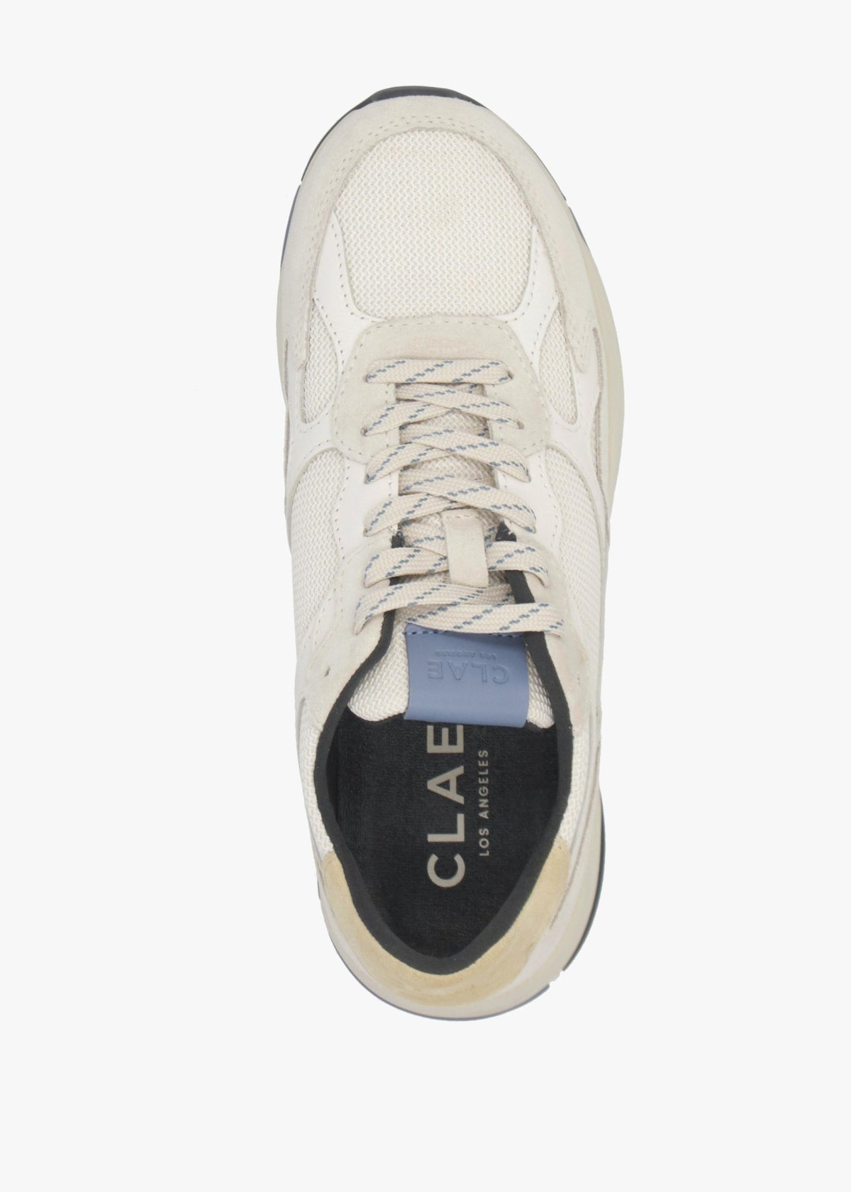 Clae Unisex Zuma Off White Pebble Blue Suede Trainers