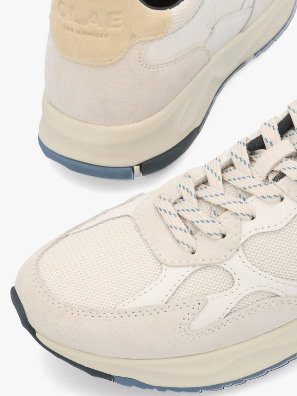 Clae Unisex Zuma Off White Pebble Blue Suede Trainers