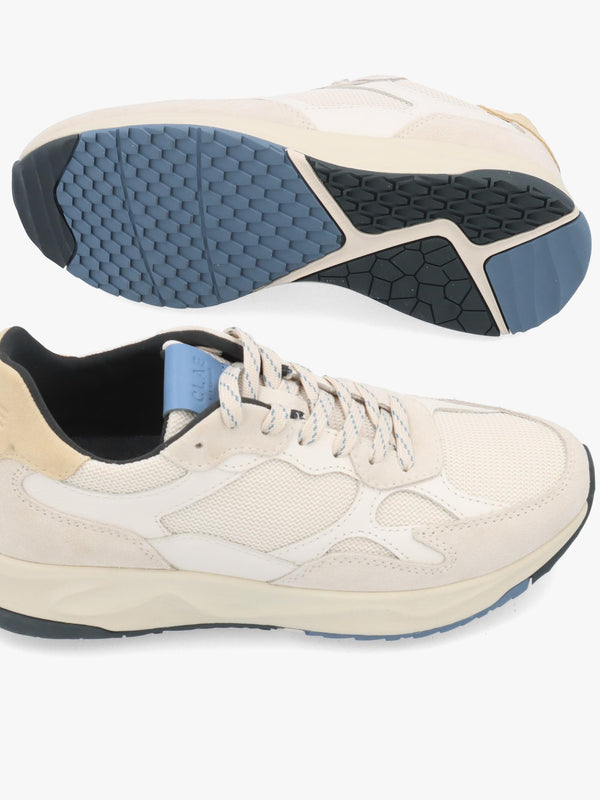 Clae Unisex Zuma Off White Pebble Blue Suede Trainers