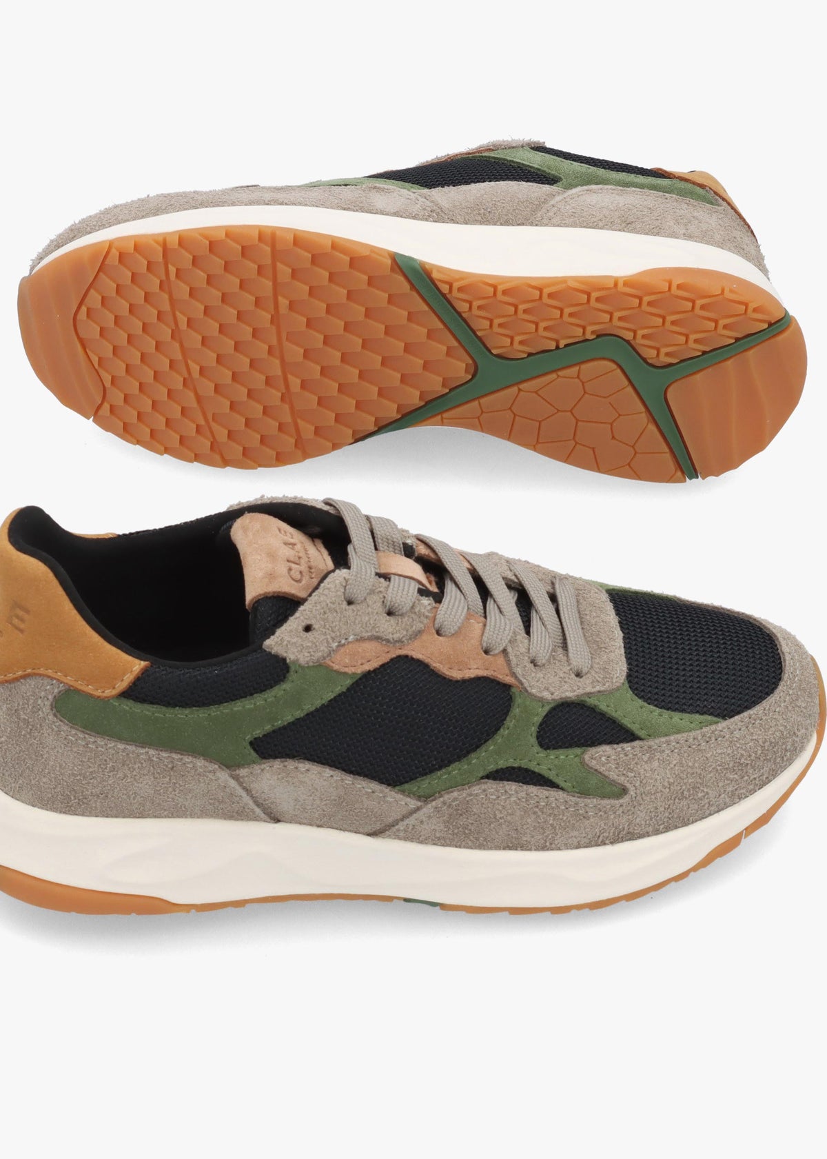 Clae Women's Zuma Fallen Rock Black Olive Suede Trainers