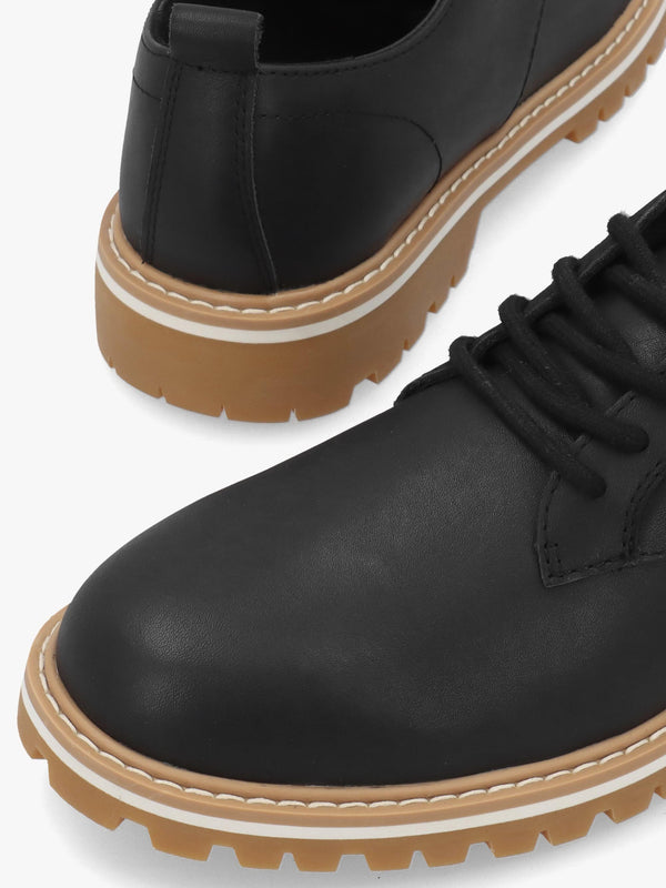Clae Men's Logan Antique Black Leather Lace Up Shoes