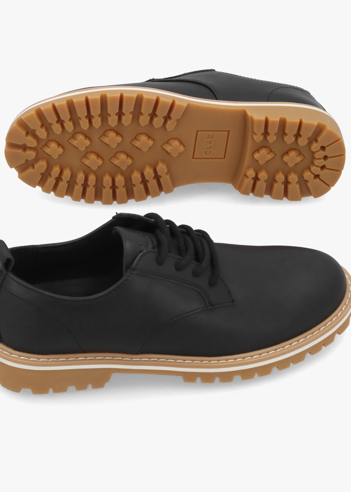 Clae Men's Logan Antique Black Leather Lace Up Shoes