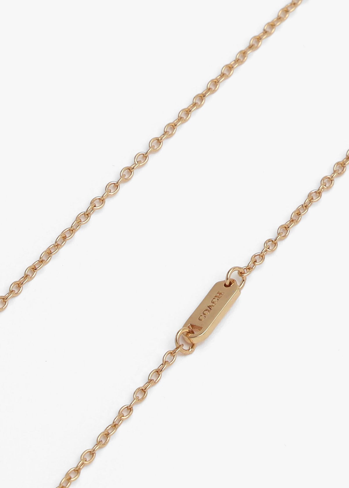 Coach Textured C Logo Heart Gold Necklace