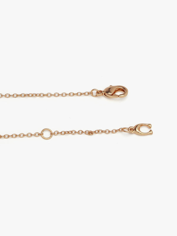 Textured C Logo Heart Gold Necklace