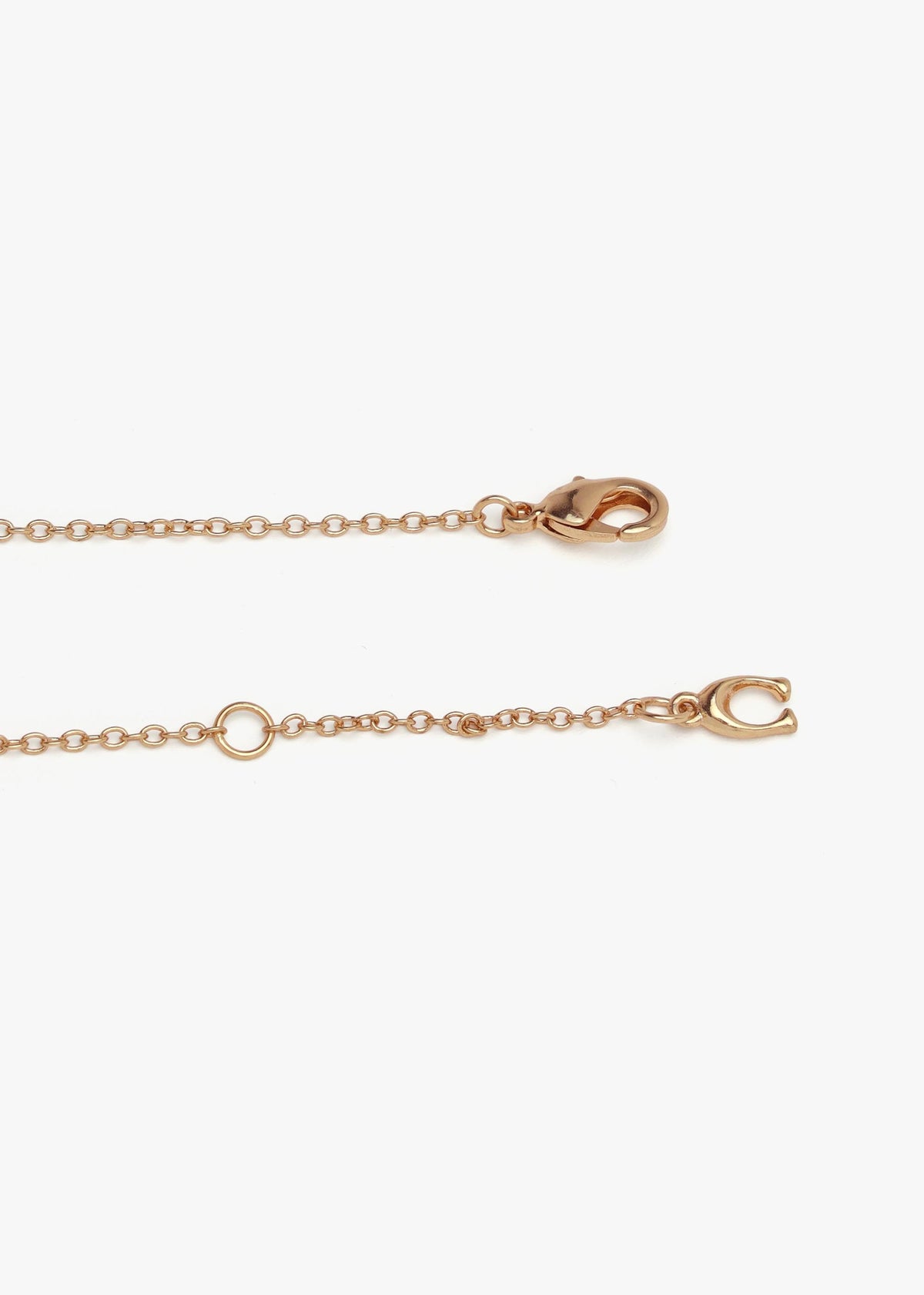 Textured C Logo Heart Gold Necklace
