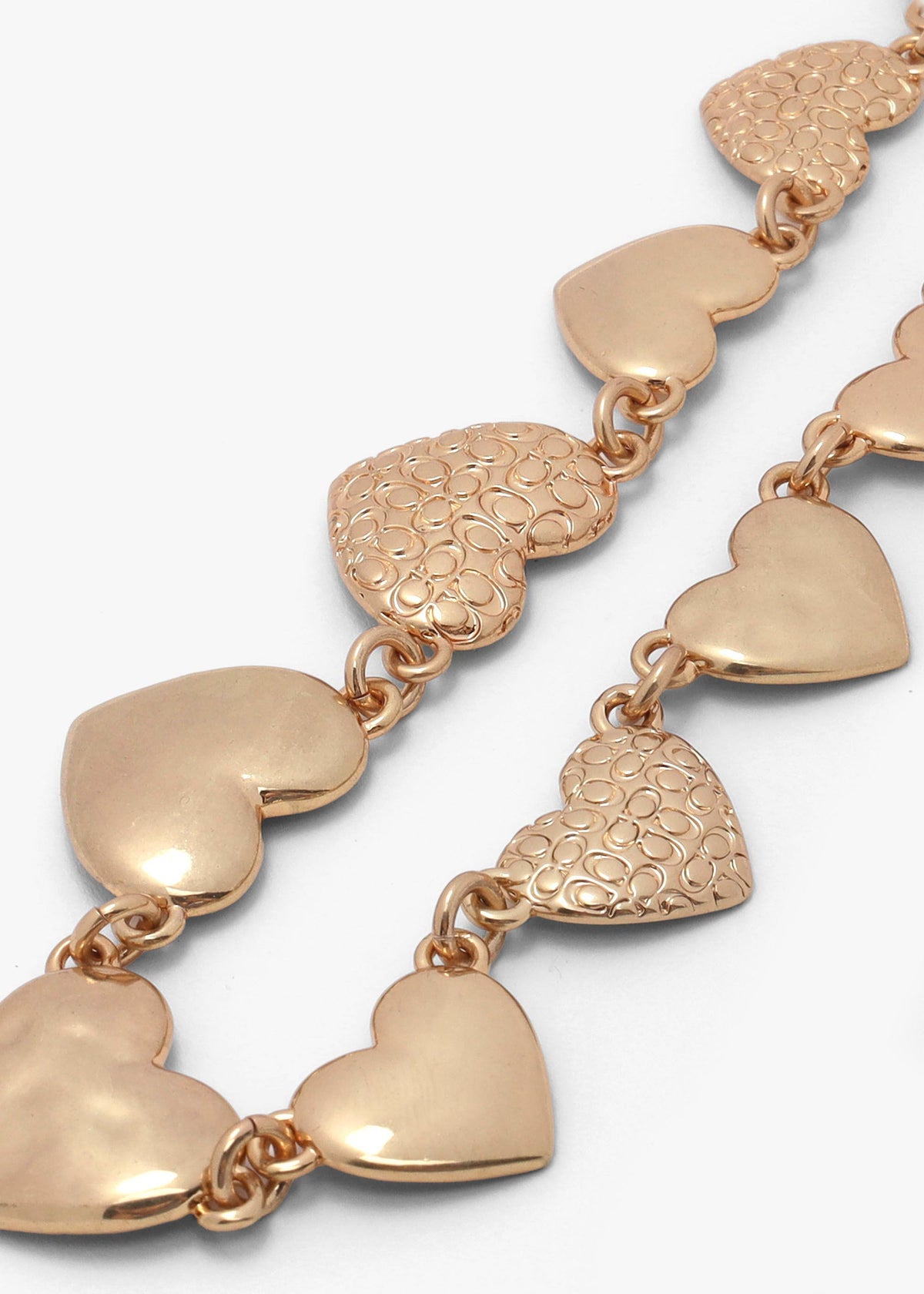 Statement Textured C Logo Heart Gold Collar Necklace