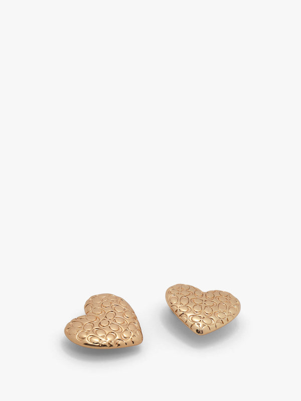 Statement C Logo Gold Heart Studs