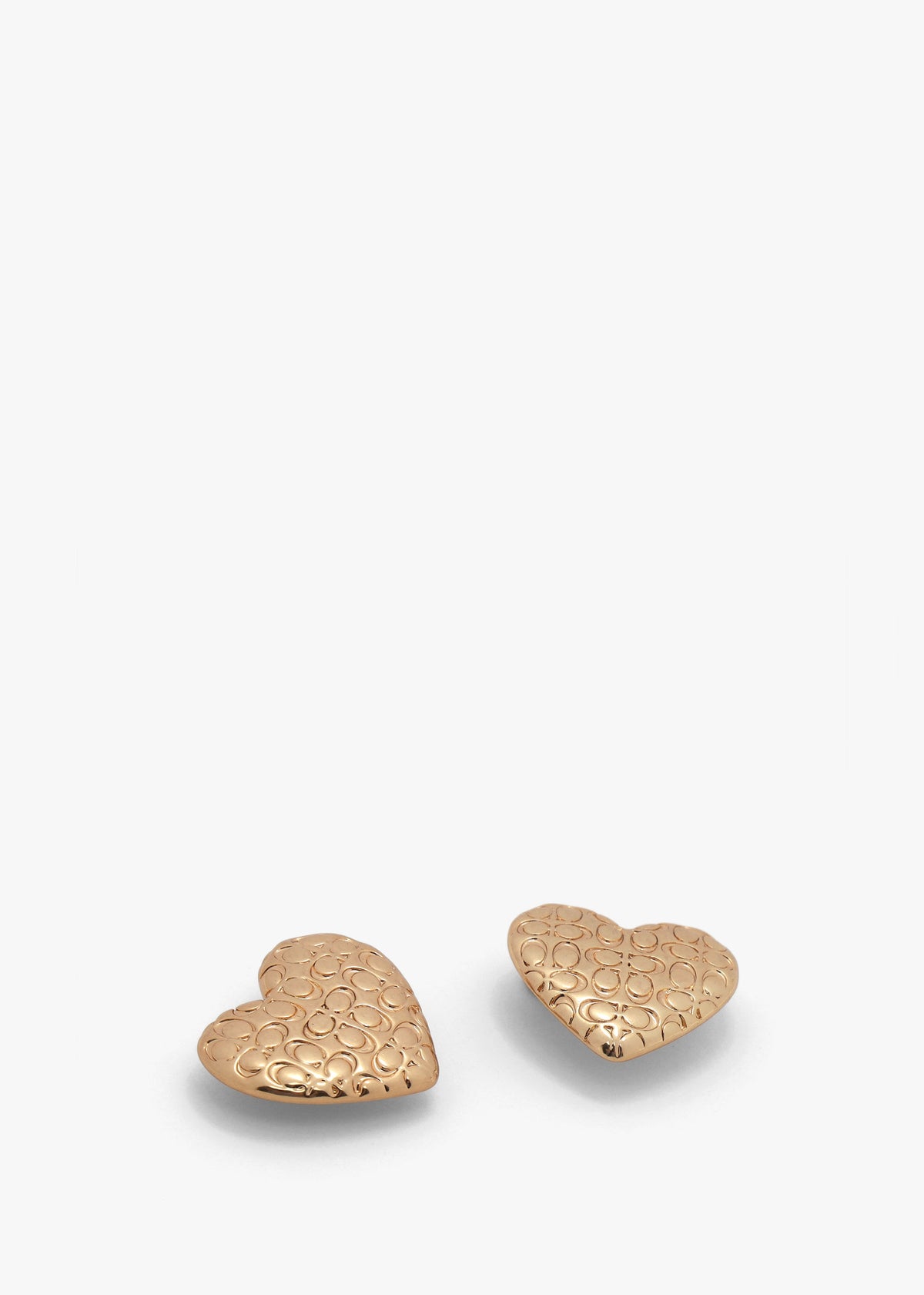Statement C Logo Gold Heart Studs