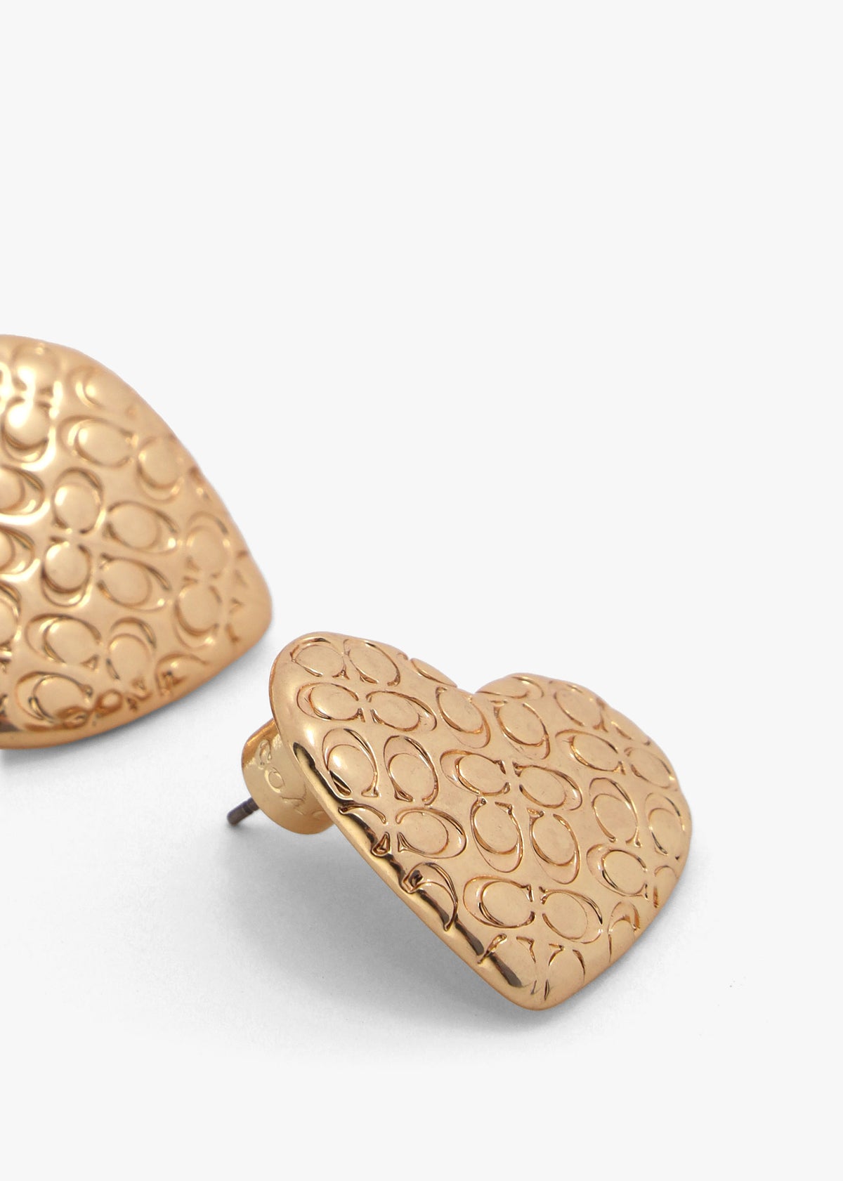 Statement C Logo Gold Heart Studs