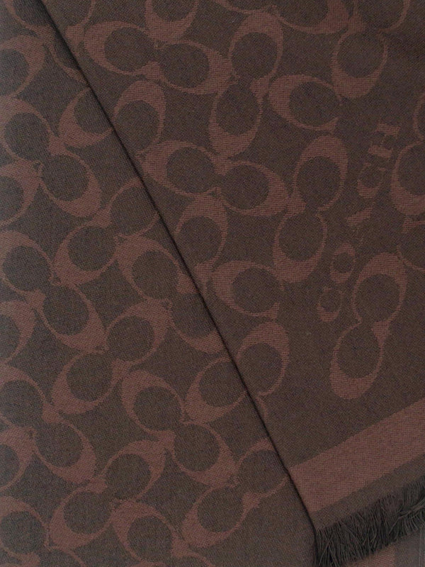 Bias Signature C Maple Wool Mix Oblong Scarf