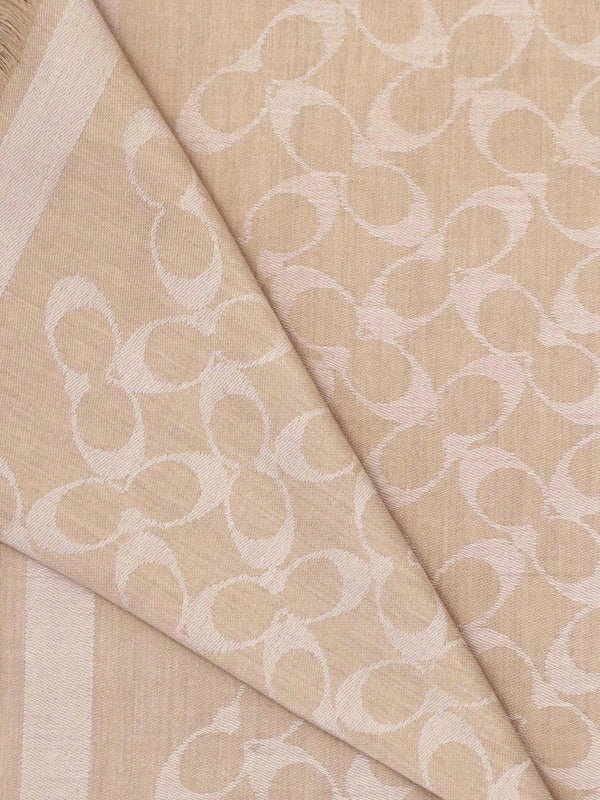 Bias Signature C Camel Wool Mix Oblong Scarf