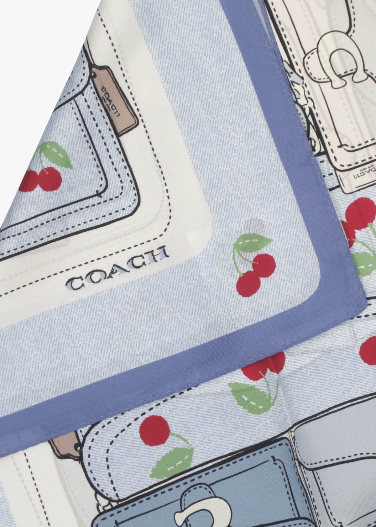 Tabby Cherry Denim Red Silk Scarf
