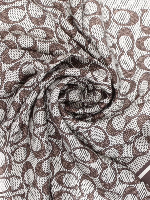Textured Signature Print Maple Silk Scarf