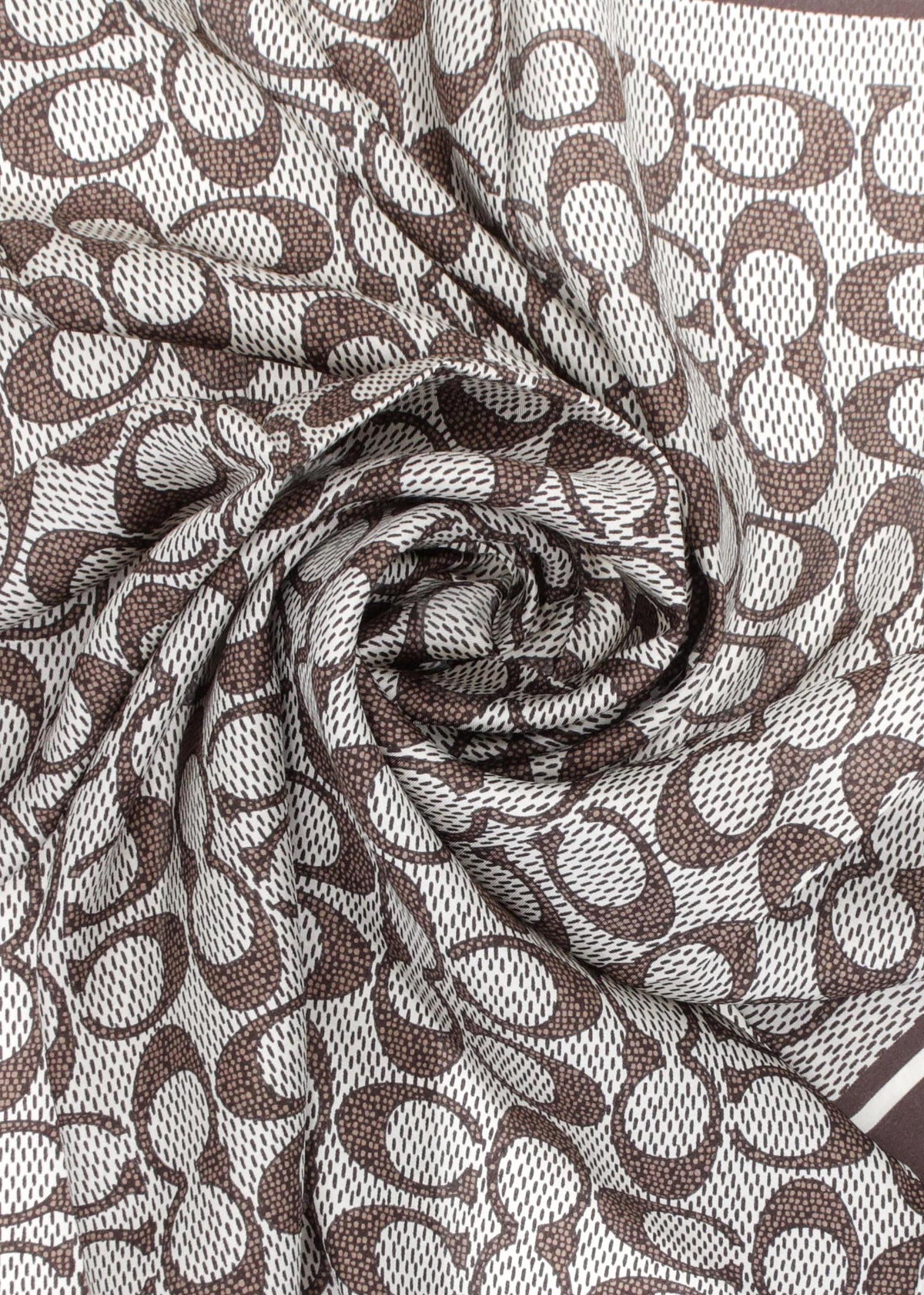 Textured Signature Print Maple Silk Scarf