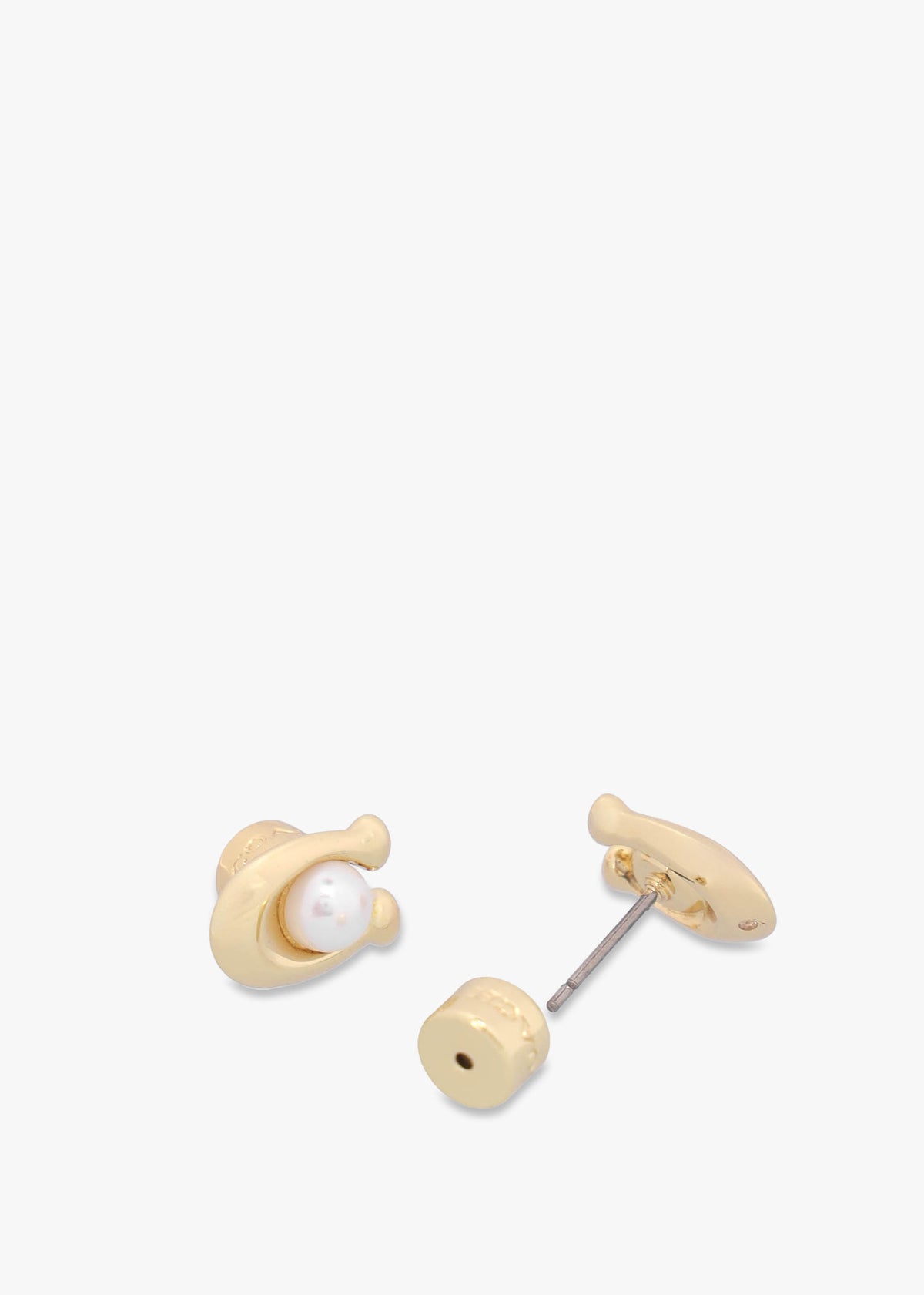 Pearl C Gold Stud & Necklace Set