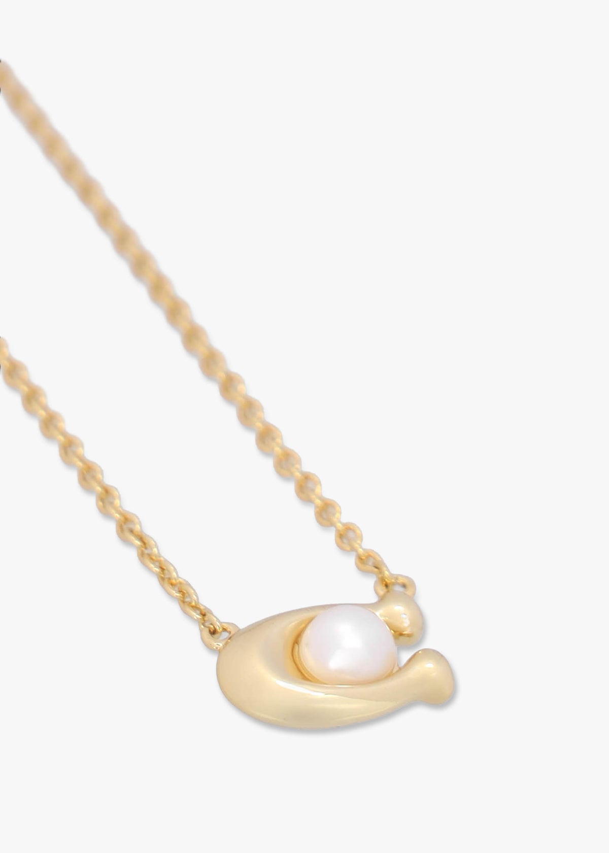 Pearl C Gold Stud & Necklace Set