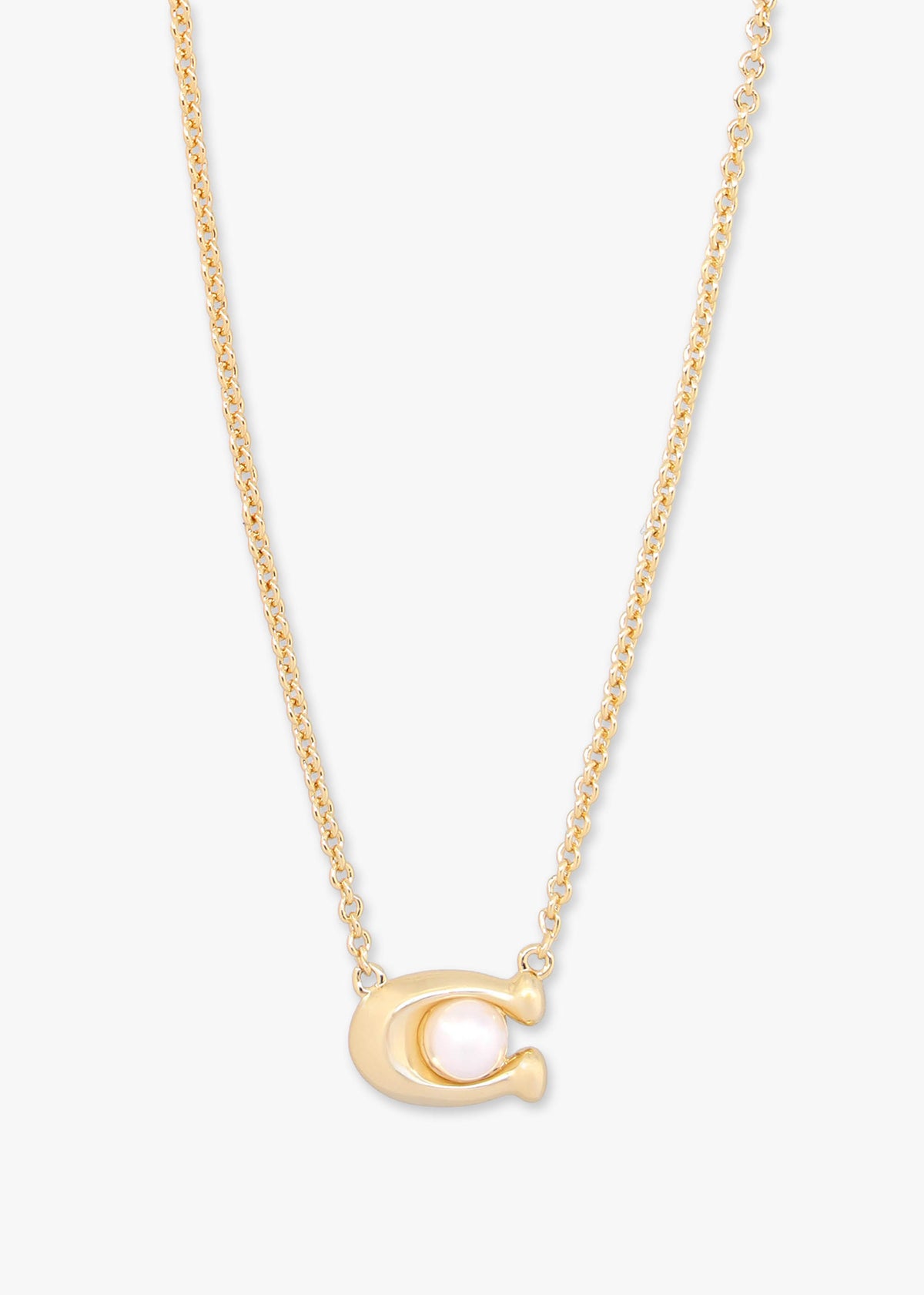 Pearl C Gold Stud & Necklace Set