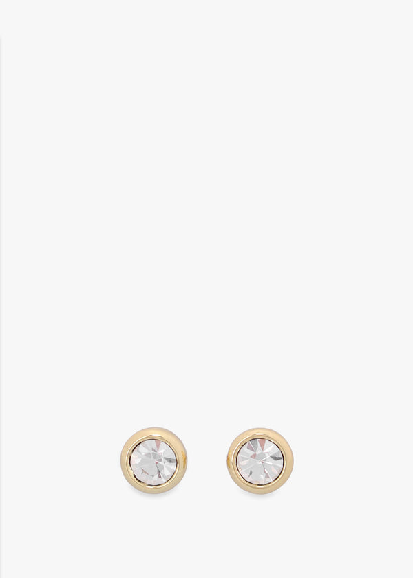 Stone C Gold Stud & Necklace Set