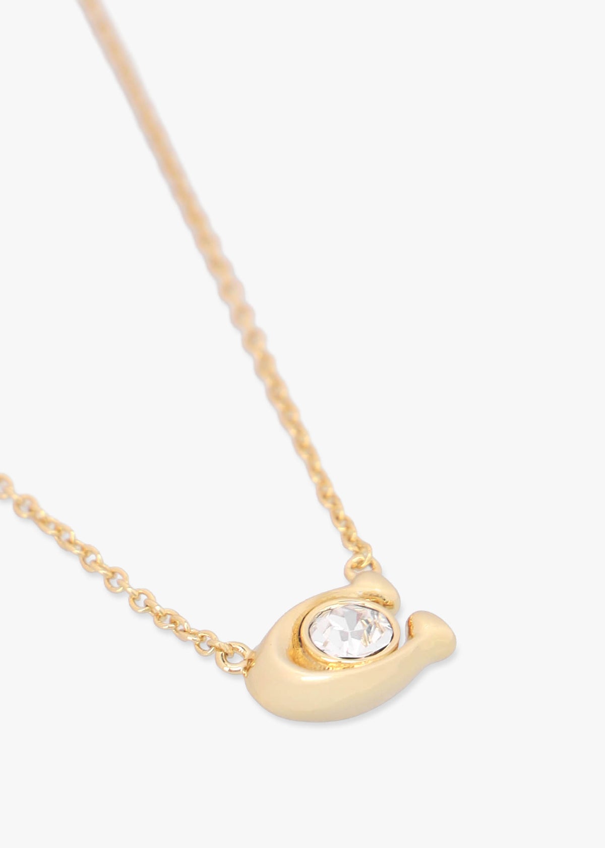 Stone C Gold Stud & Necklace Set