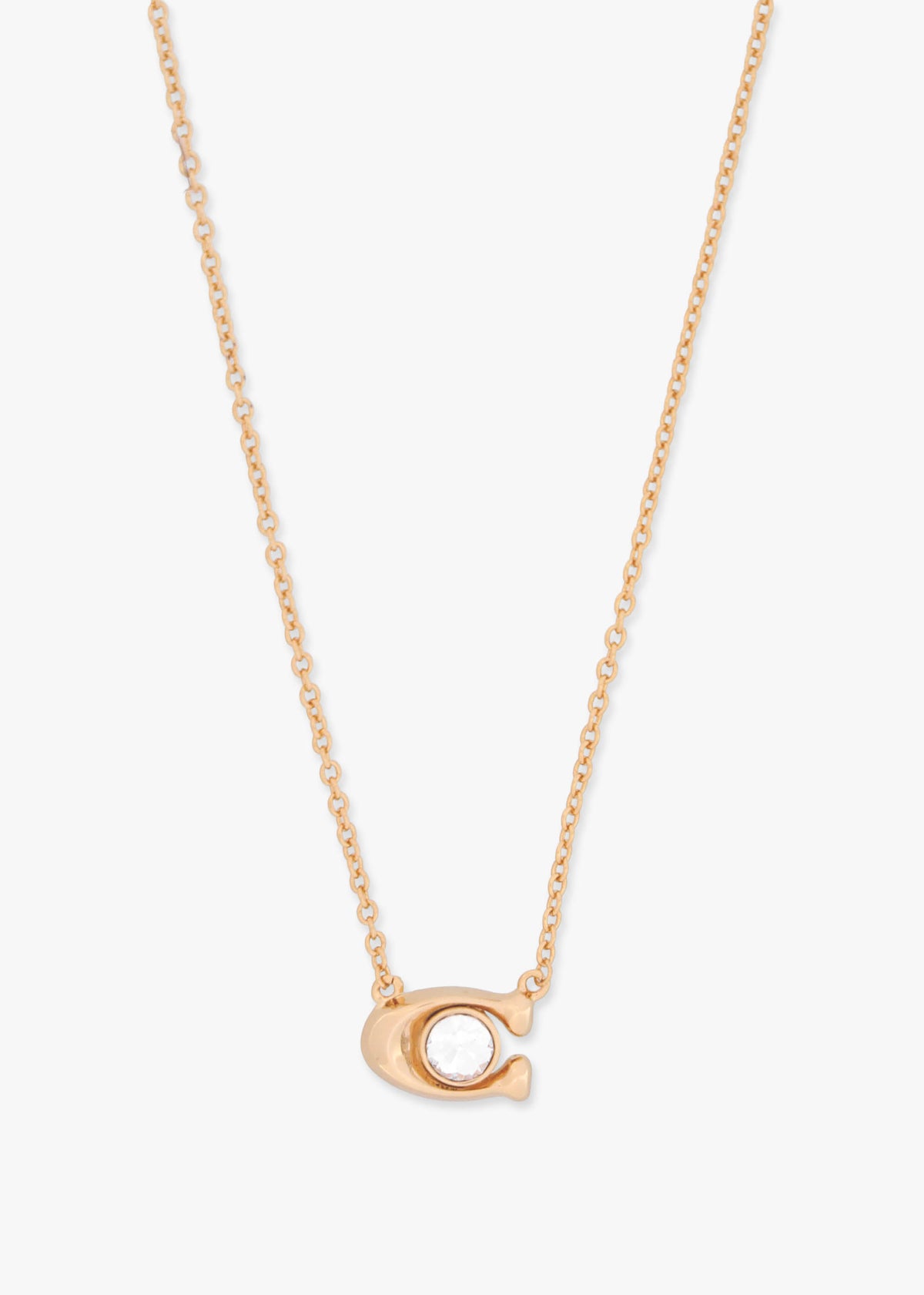 Stone C Gold Stud & Necklace Set