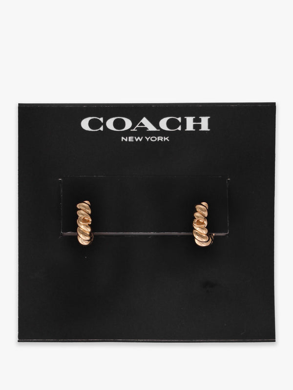C Logo Twisted Gold Huggie Hoops