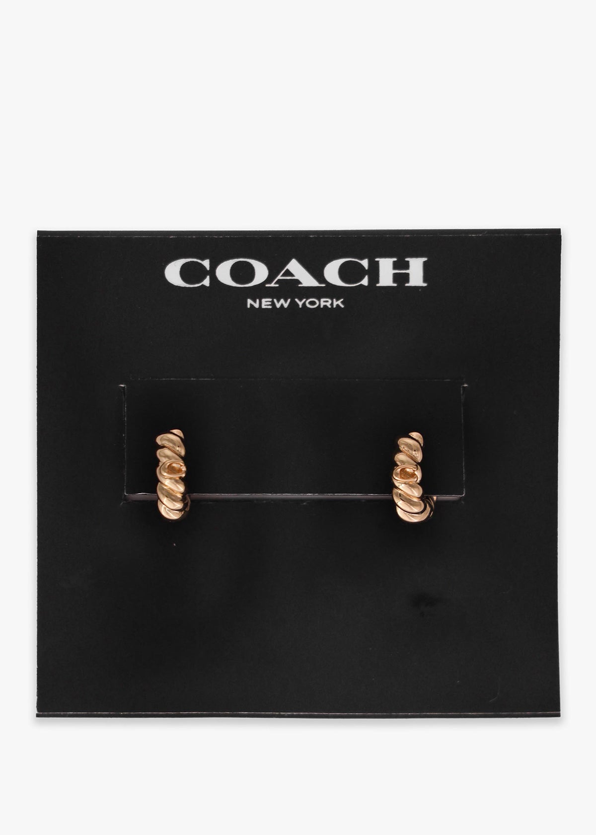C Logo Twisted Gold Huggie Hoops
