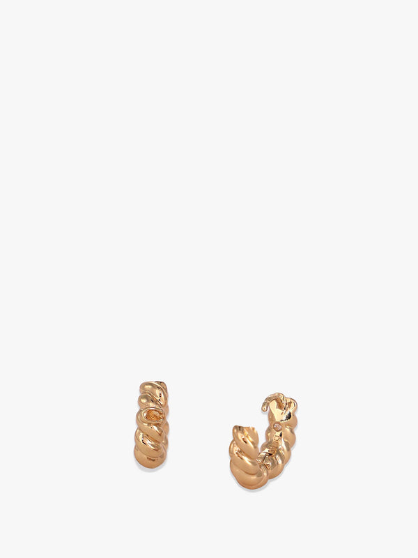C Logo Twisted Gold Huggie Hoops