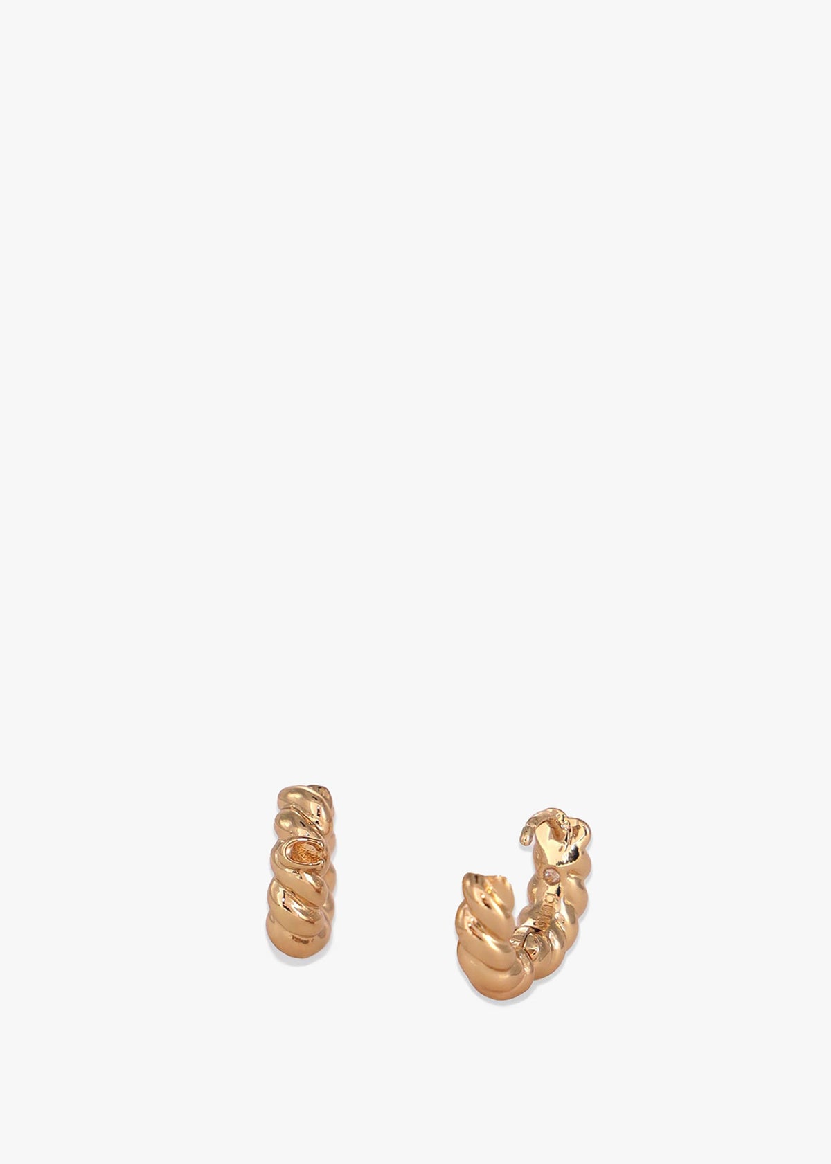 C Logo Twisted Gold Huggie Hoops